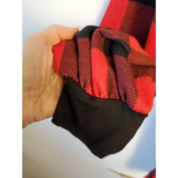 Bibi Women's Shirt Plaid M Red Black Long Sleeve Rose Gold Sequins NWOT - Picture 8 of 10